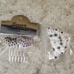 Silver hair accessory set